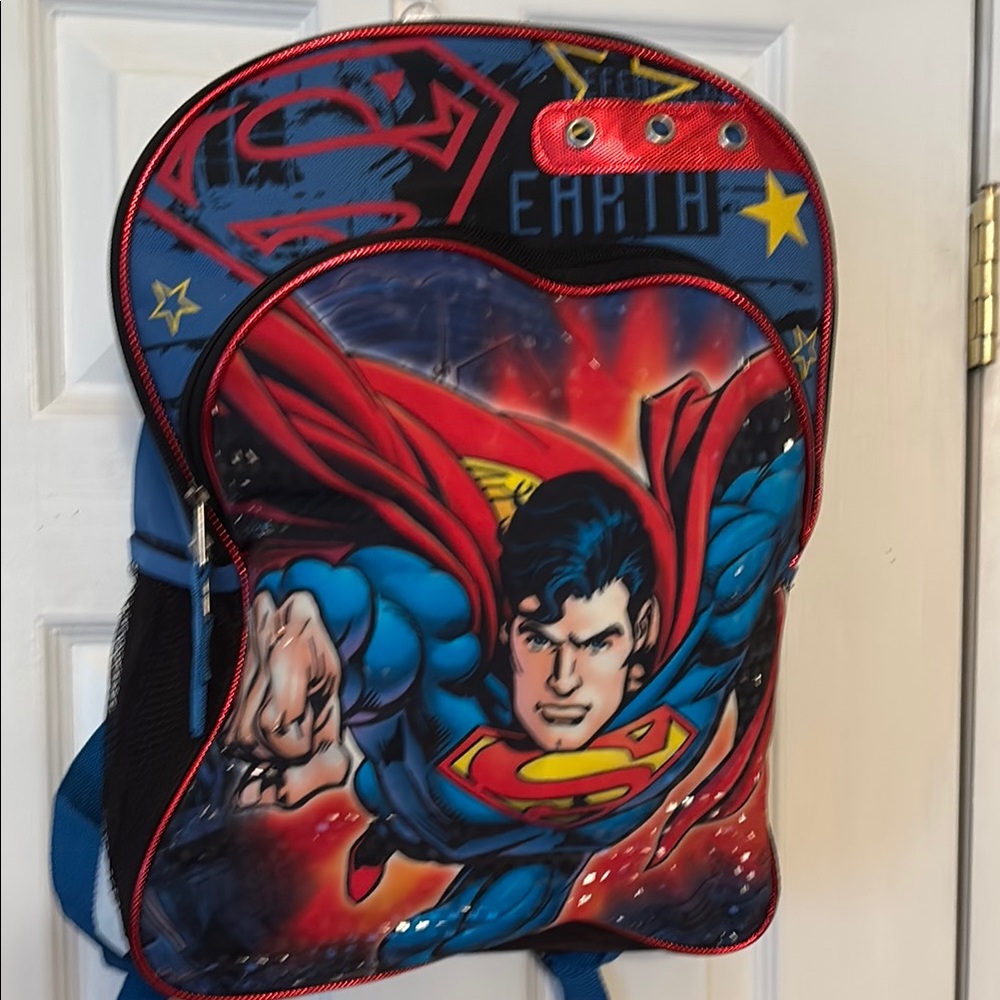 Backpack Superman 15.5” x 11.5” new padded adjustable straps Fast Forward